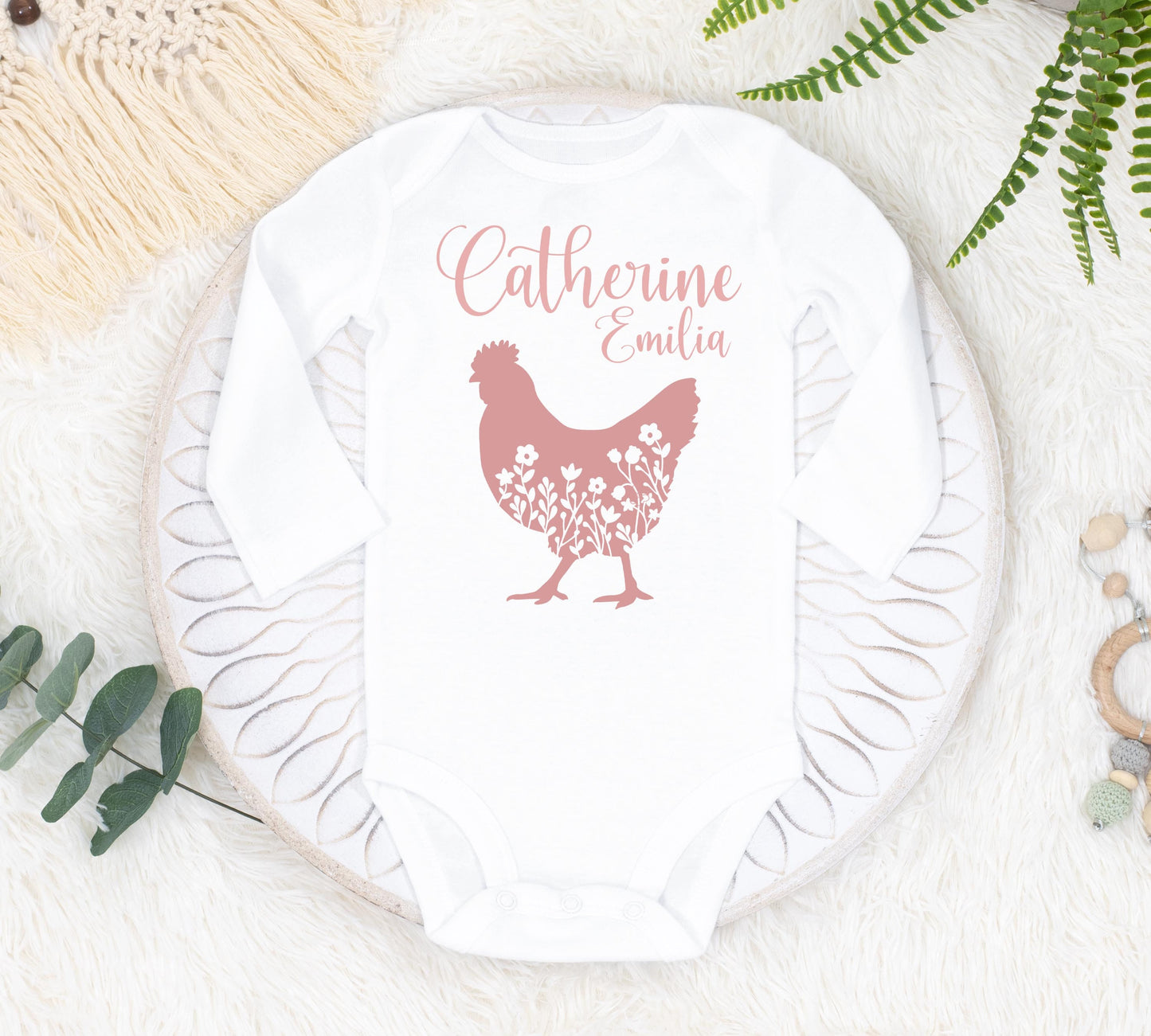 Floral Chicken Baby Outfit, C23