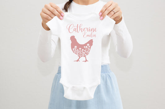 Floral Chicken Baby Outfit, C23