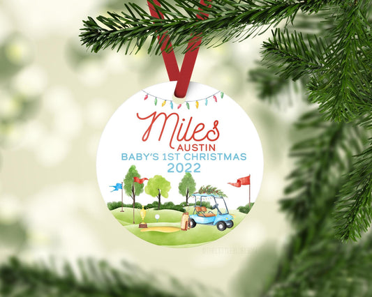 Golf Baby First Christmas Ornament, B20