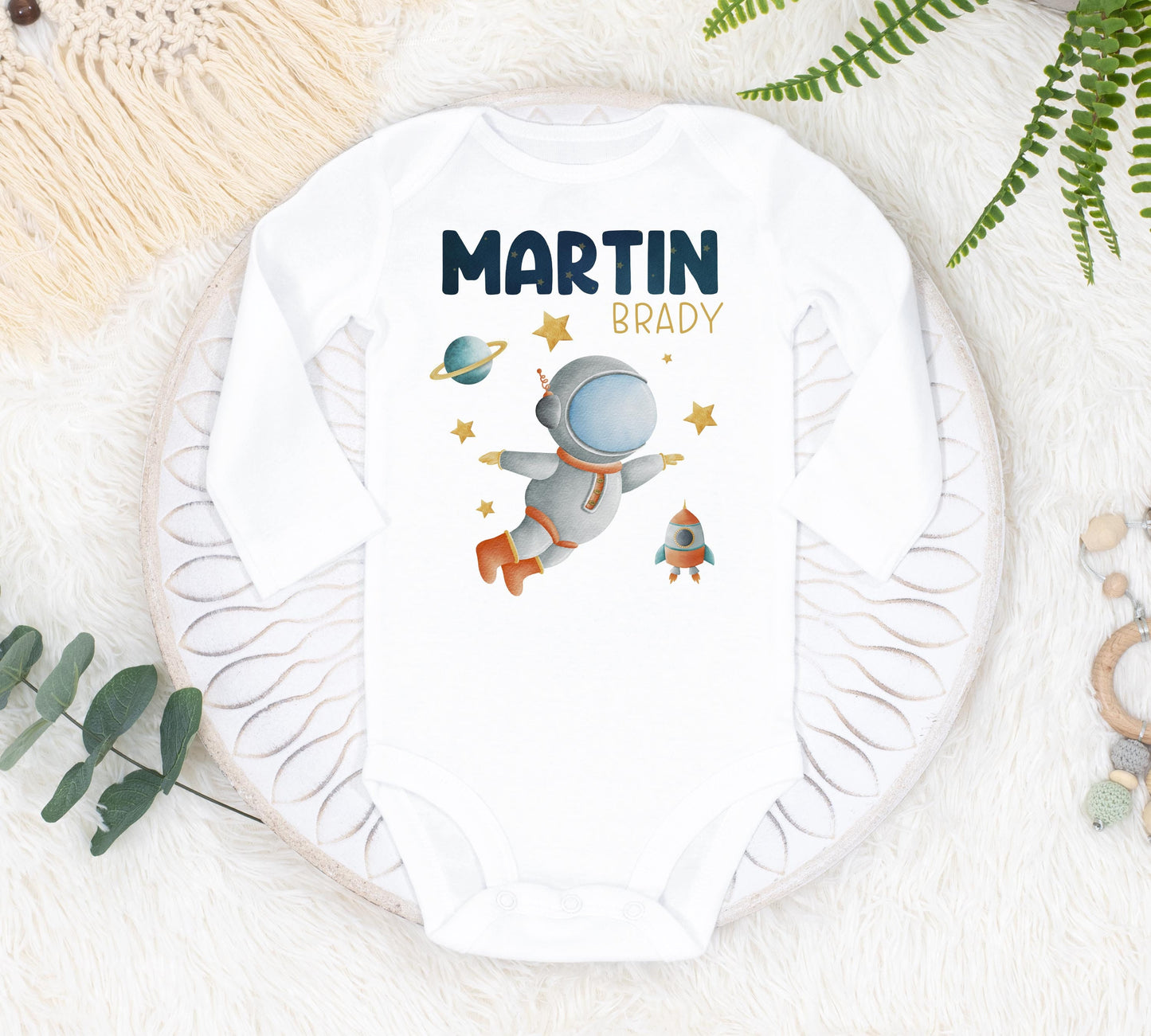 Astronaut Baby Bodysuit, Moon Rocket Baby Outfit, T41