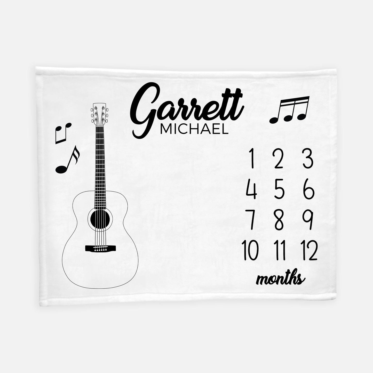 Guitar Baby Milestone Blanket, Music B39