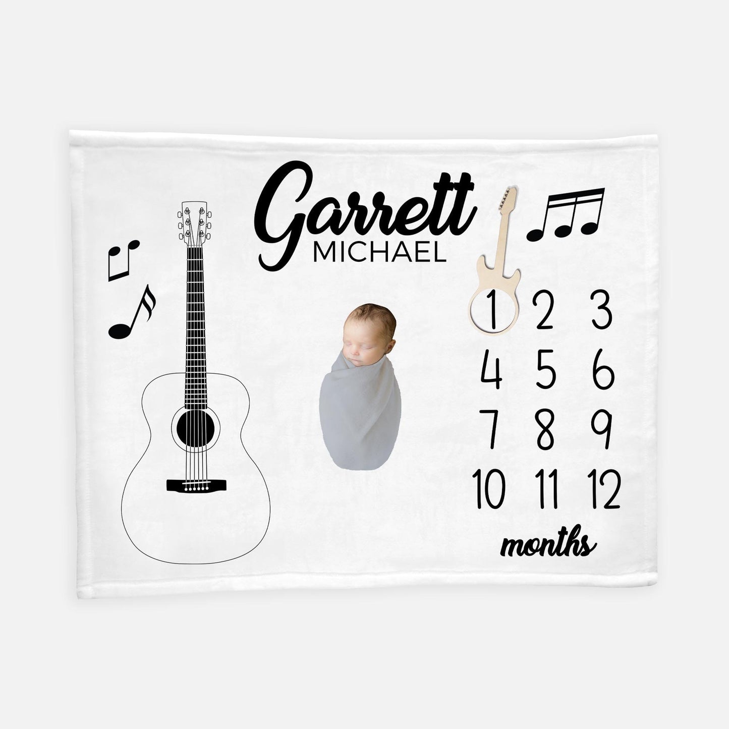 Guitar Baby Milestone Blanket, Music B39