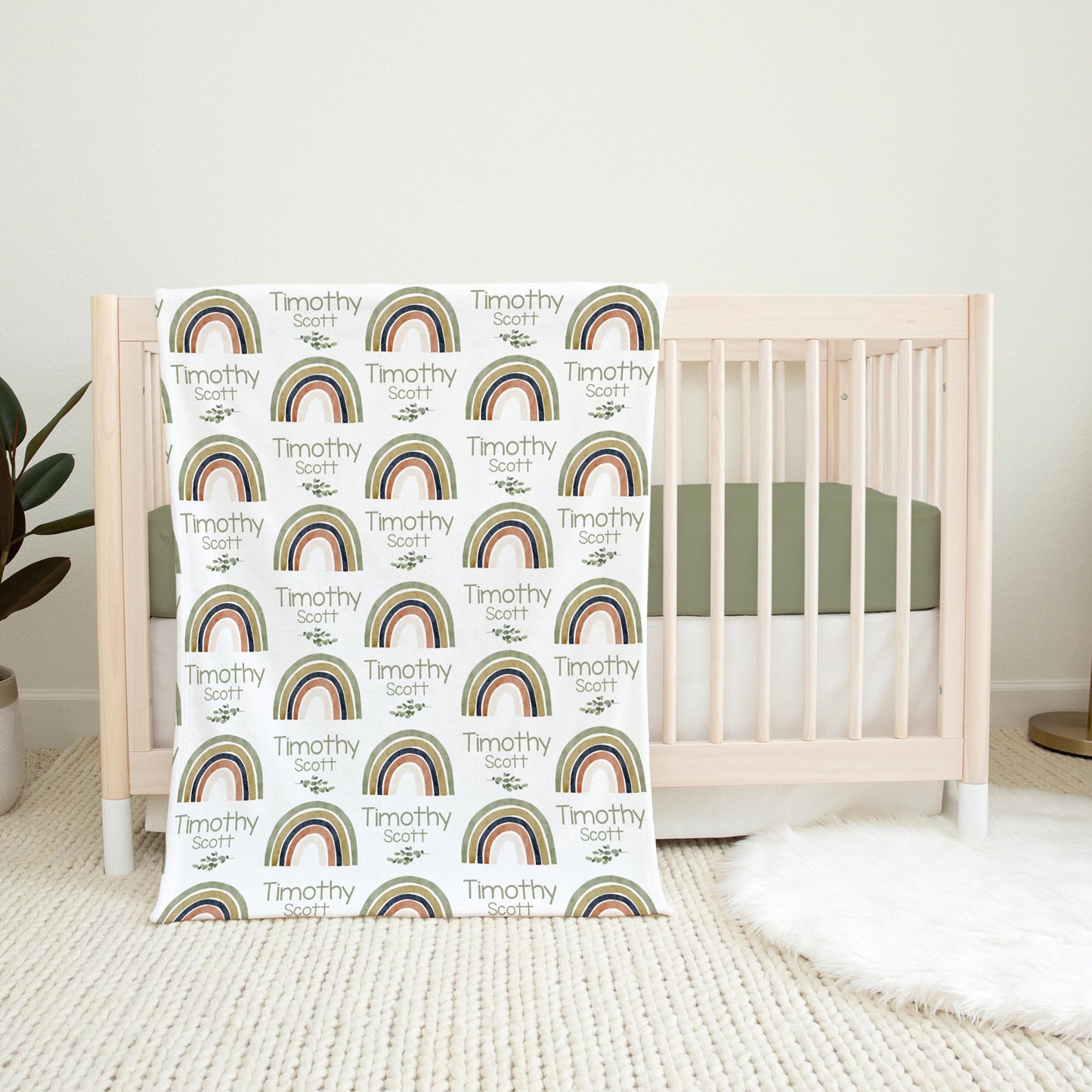 Green Rainbow Swaddle Set, Neutral T45