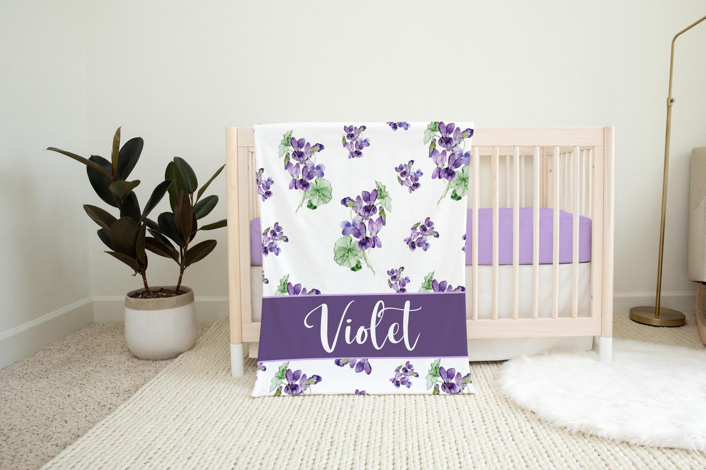 Violets Baby Blanket, Floral F72