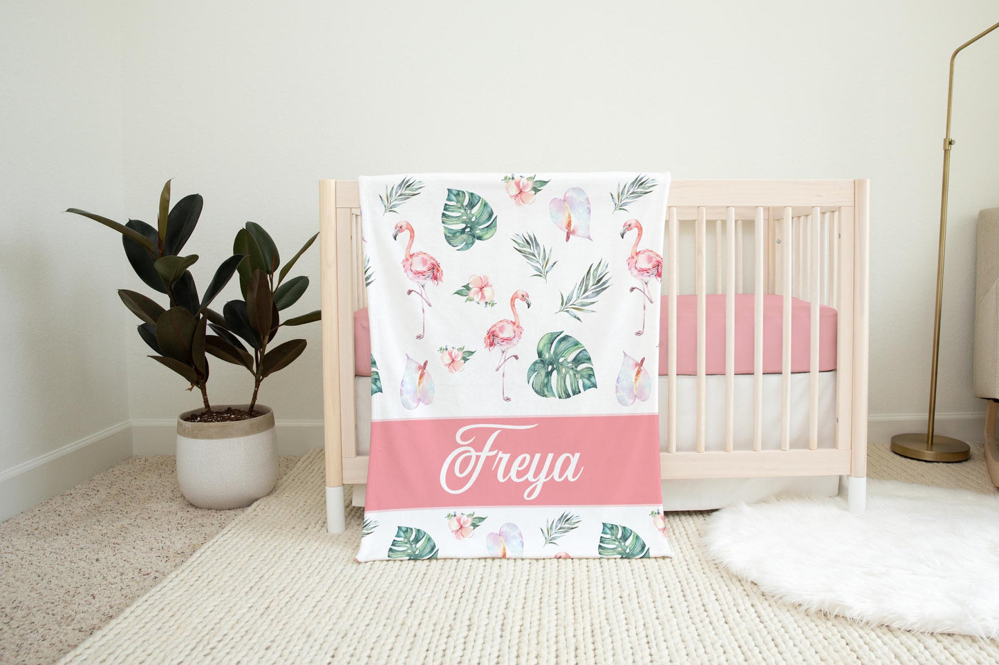 Flamingo Baby Girl Blanket, Tropical F22