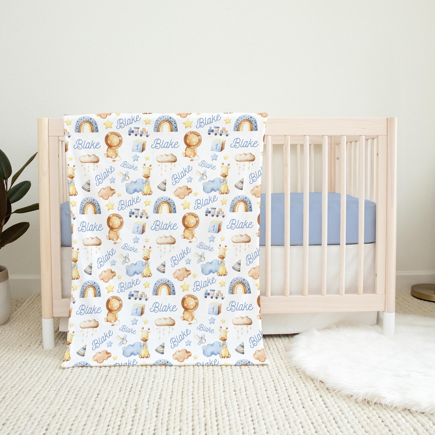 Safari Swaddle Set, Lion and Giraffe Nursery S40