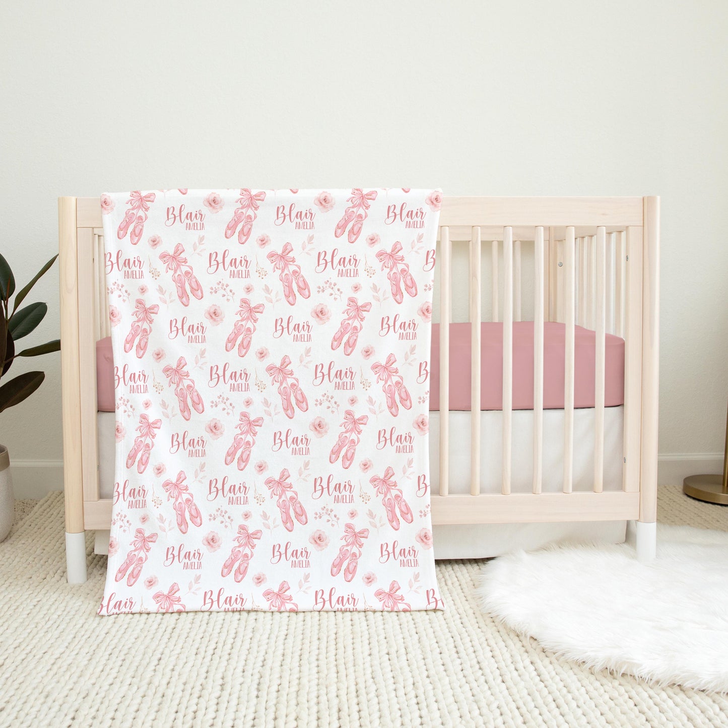 Ballet Swaddle Set, Ballerina Baby Blanket, G28