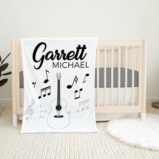 Guitar Nursery Baby Blanket, Music B39