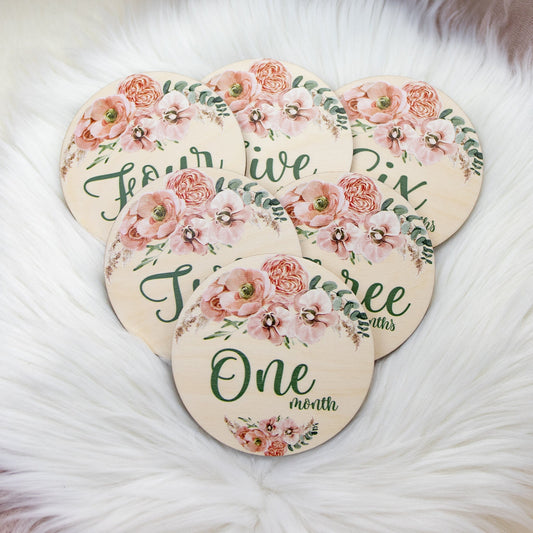 Boho Floral Pampas Grass Milestone Cards, F33