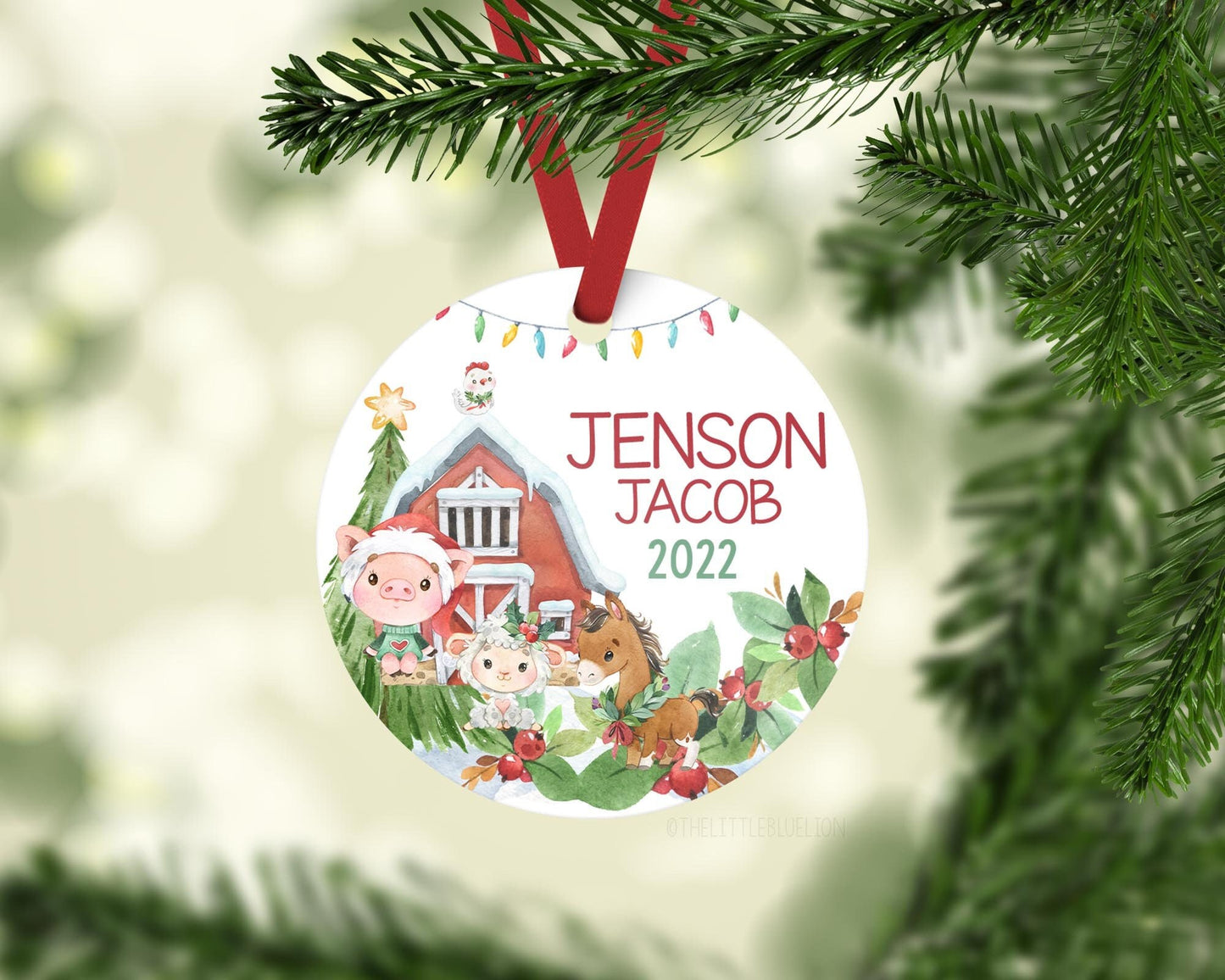 Farm Baby 1st Christmas Ornament