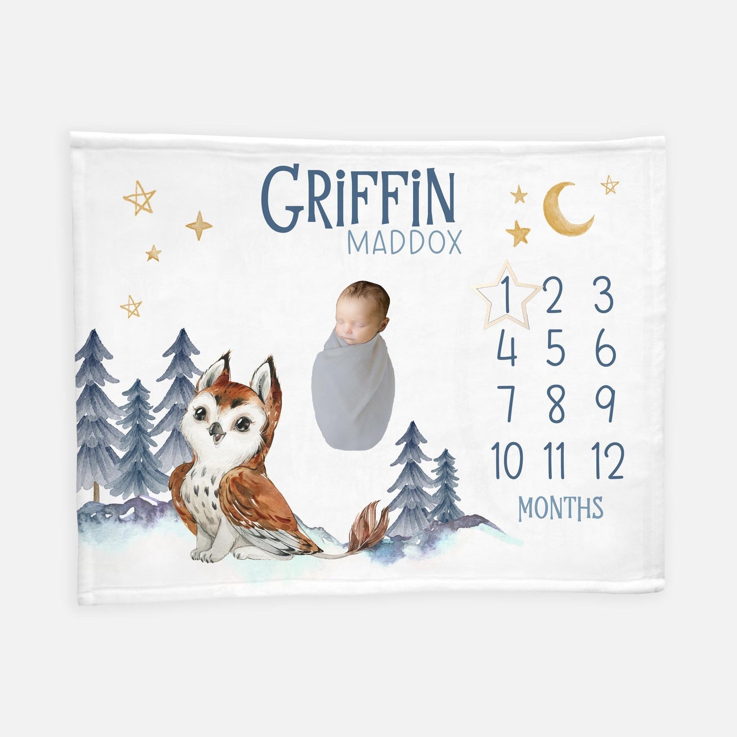 Griffin Baby Milestone Blanket, Baby Boy B42