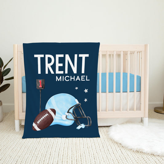 Football Personalized Baby Blanket, Sports B43