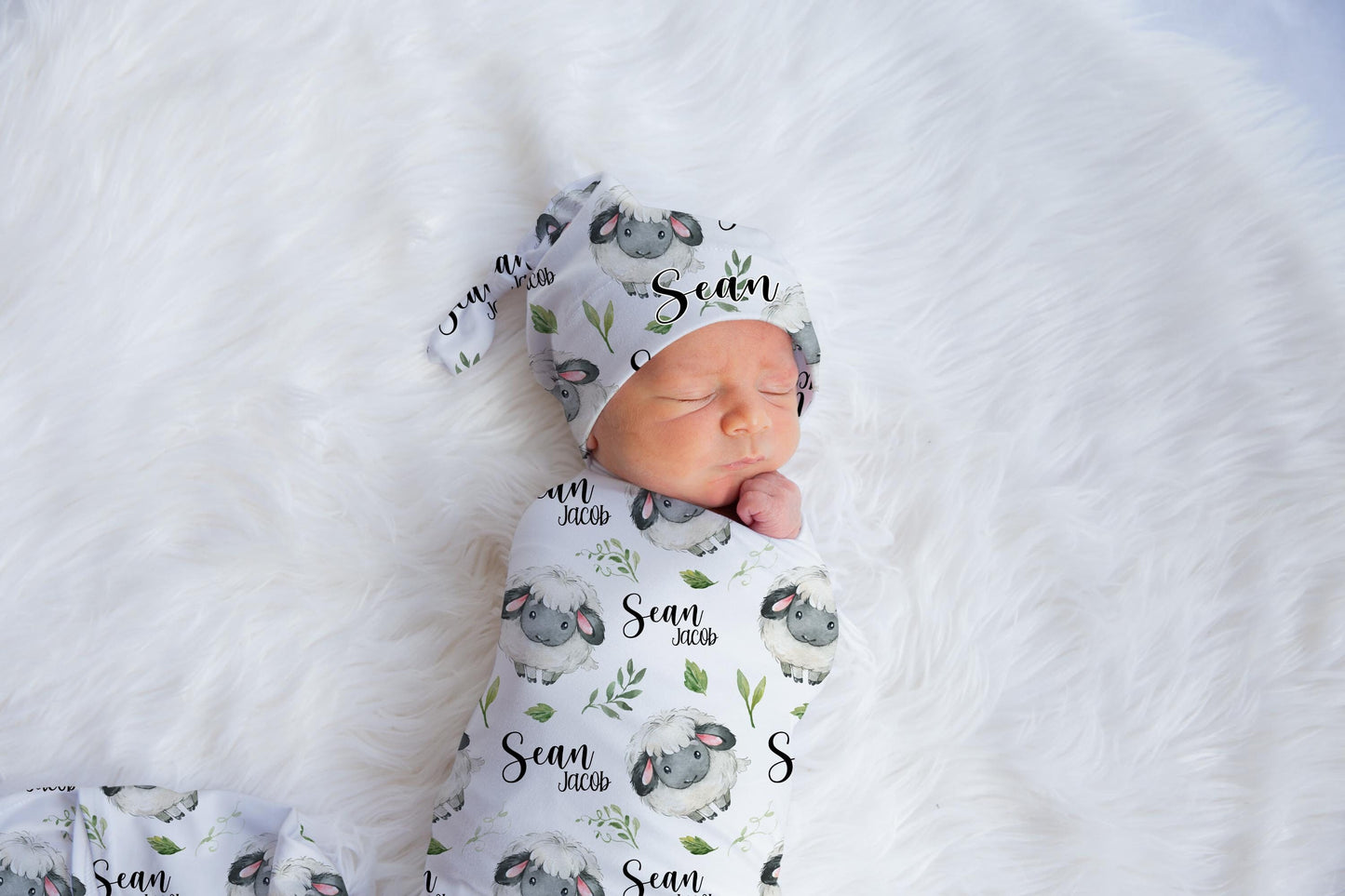 Sheep Swaddle Set, LBoy Farm Nursery Theme, C26