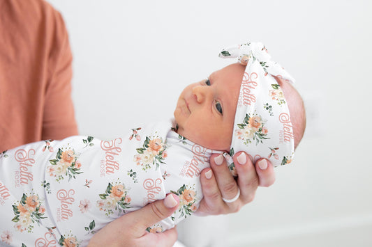 Blush Roses Swaddle Set, F68