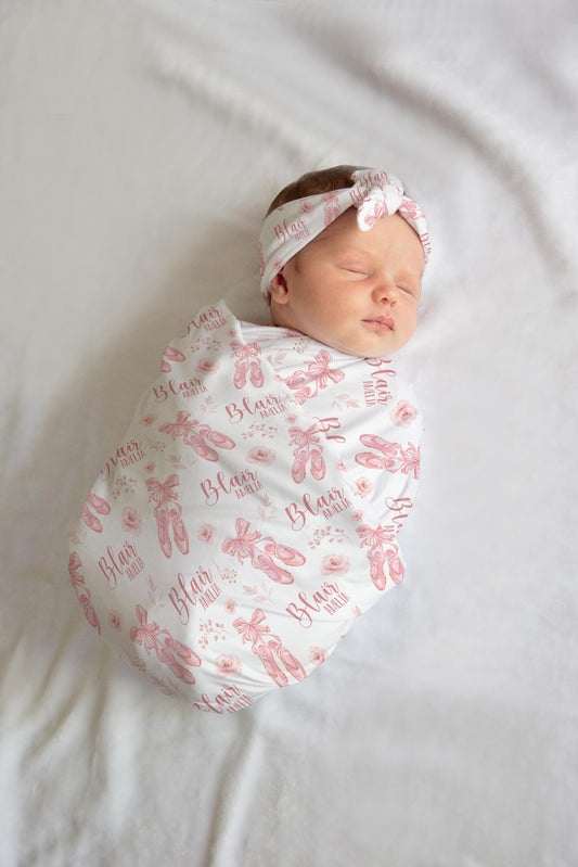 Ballet Swaddle Set, Ballerina Baby Blanket, G28