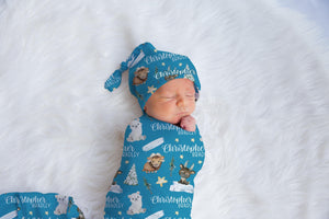 Arctic Animal Swaddle Set, Polar Bear Blanket B45