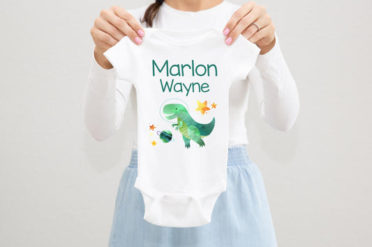 Boy Space Dinosaur Baby Bodysuit, T47