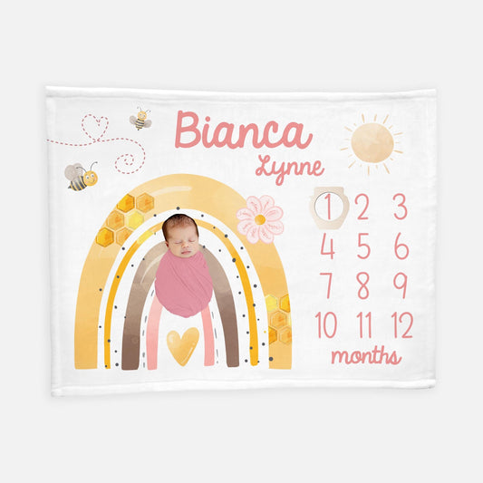 Honey Bee Baby Milestone Blanket, G40