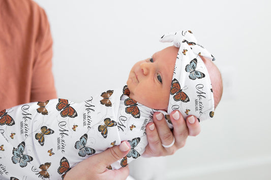 Boho Neutral Butterfly Swaddle Set, G58