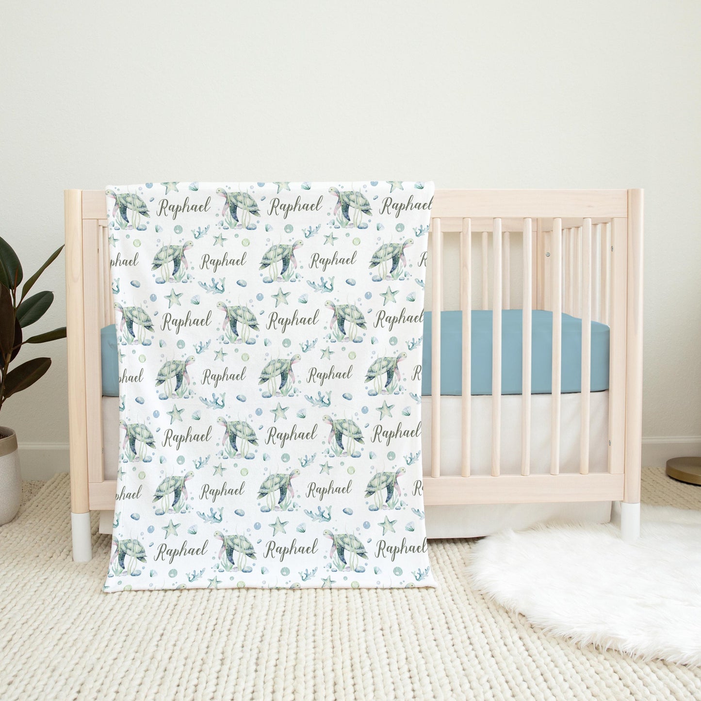 Turtle Swaddle Set, Ocean Theme Swaddle Set O6