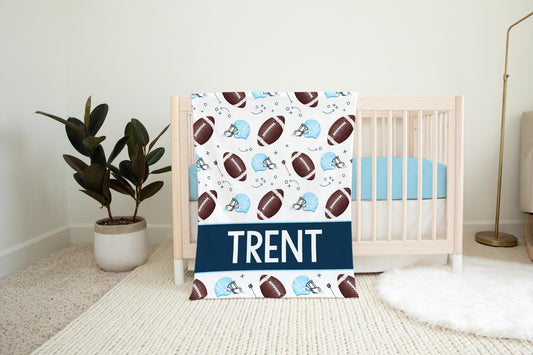 Football Personalized Baby Blanket, Sports B43