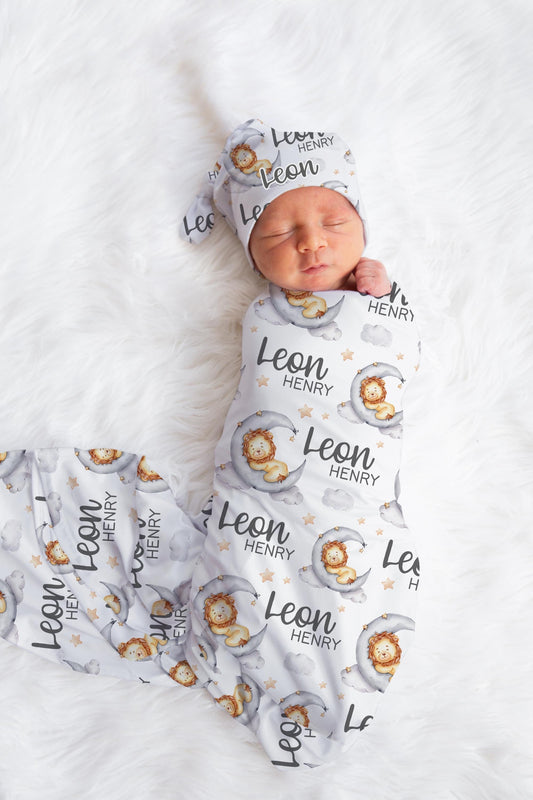 Lion Moon and Stars Swaddle Set, B67