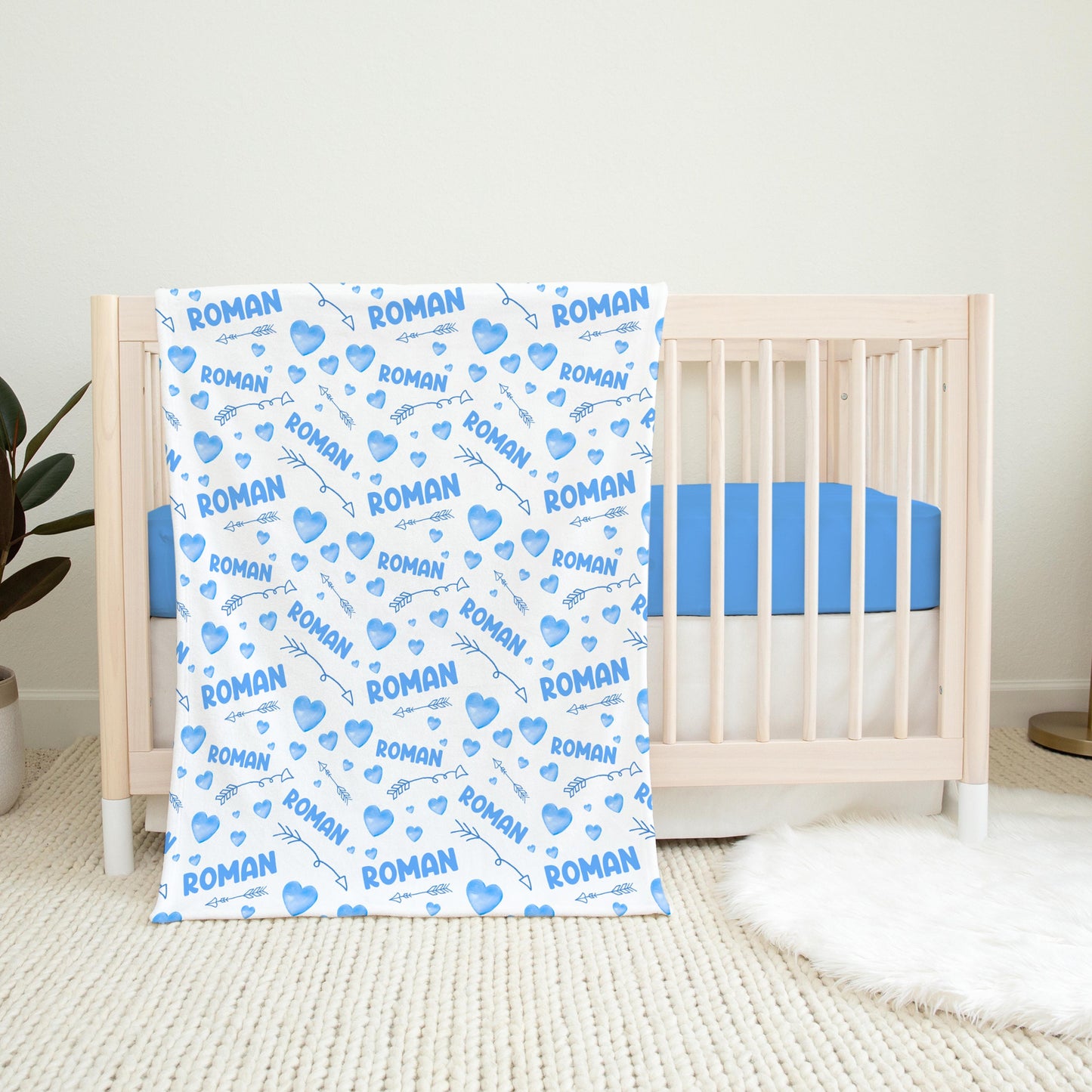 Blue Hearts Swaddle Set