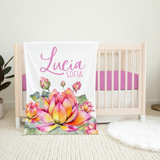 Lotus Flowers Baby Blanket, F86