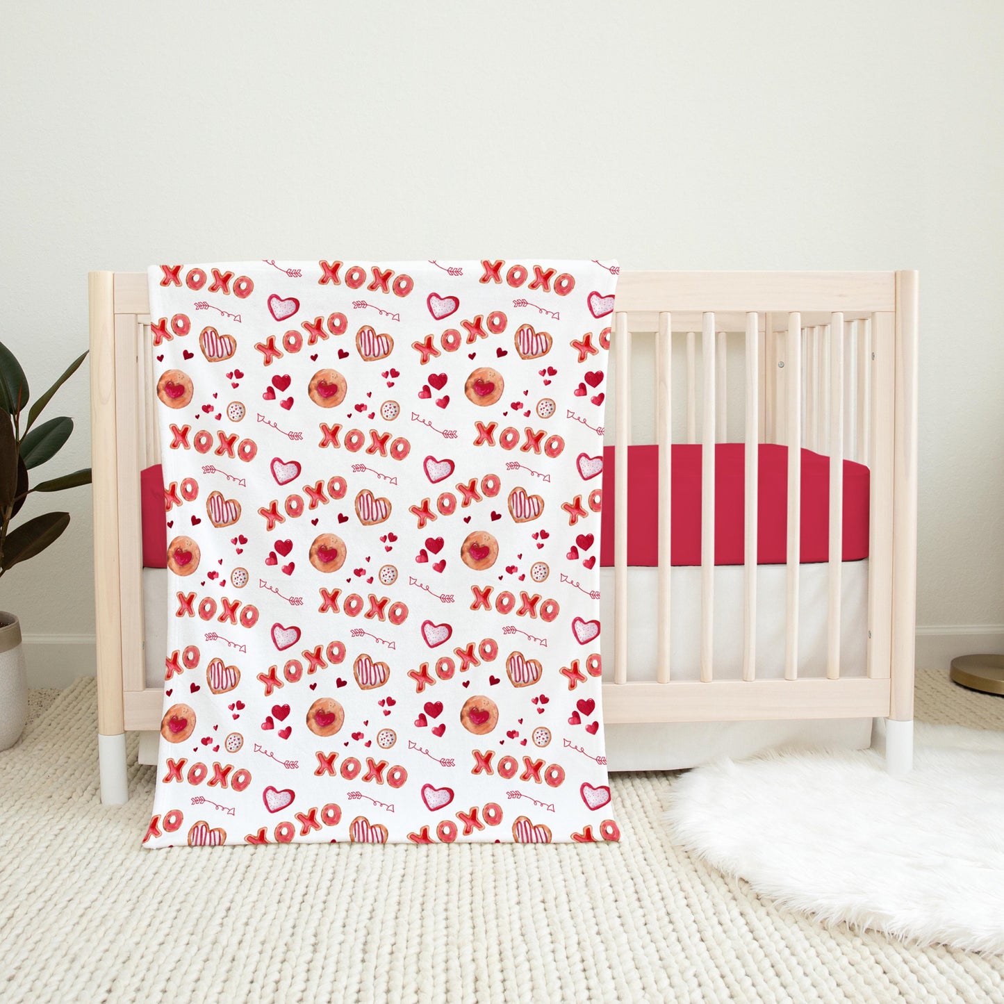 Valentine's Day Swaddle Set, XOXO Baby Blanket