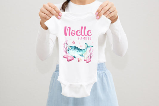 Under The Sea Baby Bodysuit, Narwhal Outfit O28