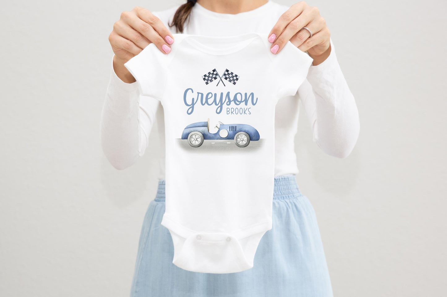 Race Car Baby Bodysuit, Vintage T56