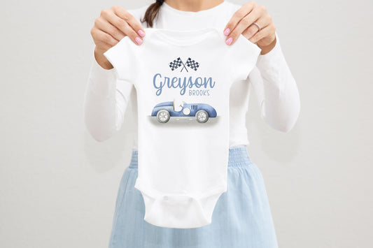 Race Car Baby Bodysuit, Vintage T56