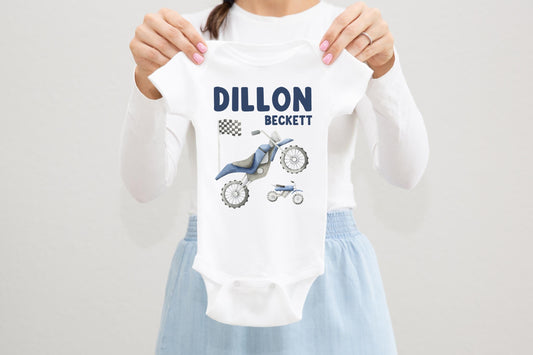 Dirt Bike Baby Bodysuit, B48