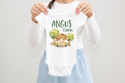 Highland Cow Baby Bodysuit, C29