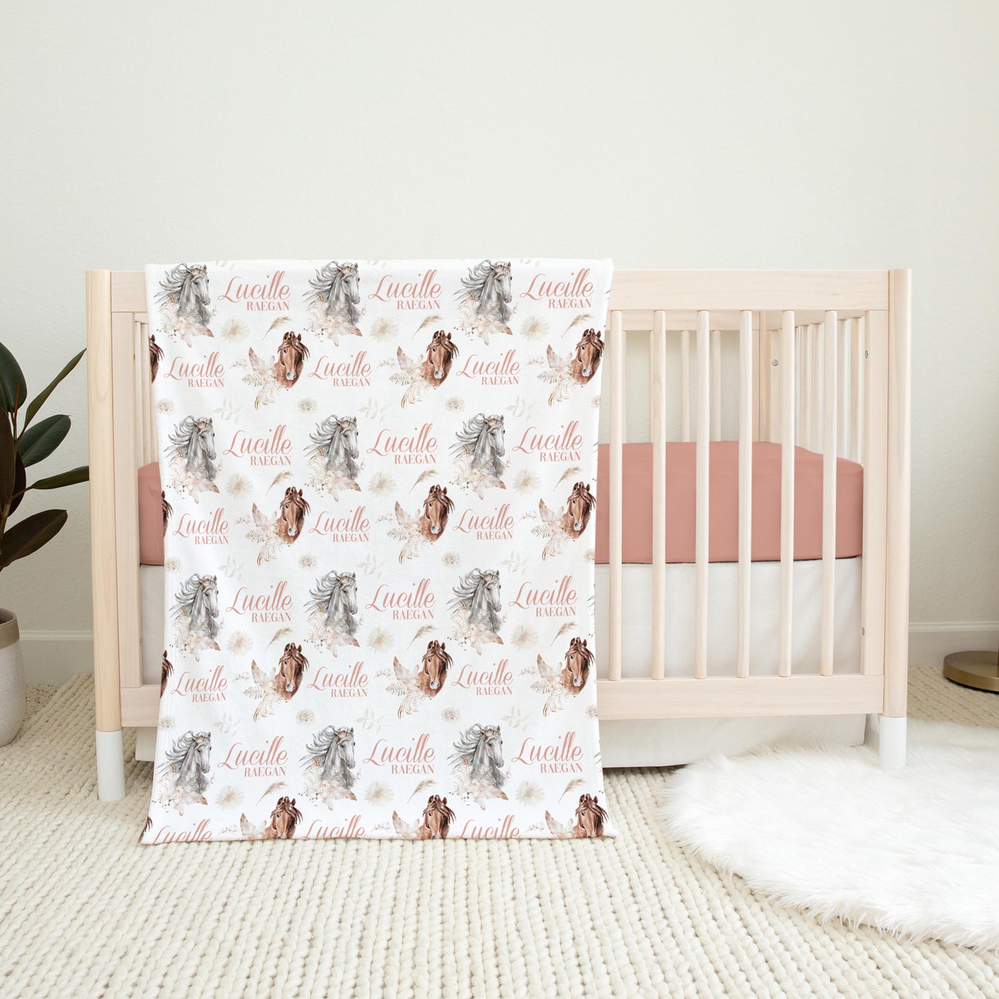 Boho Wild Horses Swaddle Set, G42