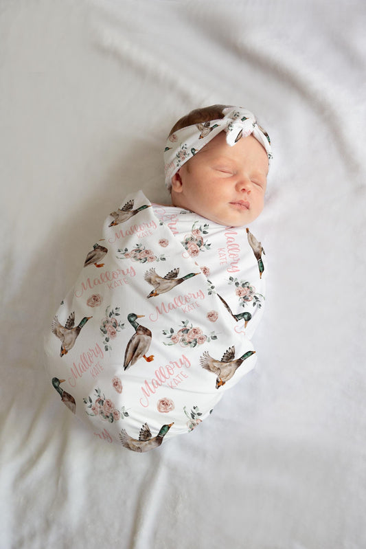 Girl Mallard Duck Swaddle Set, B33