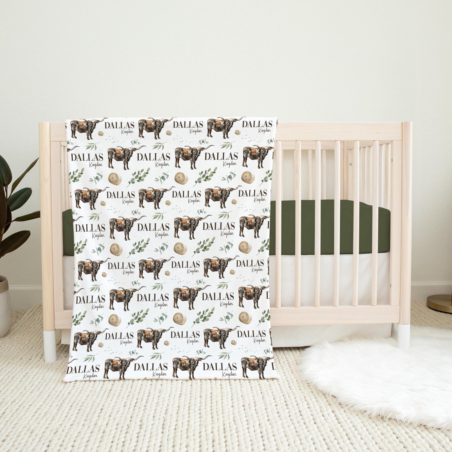 Longhorn Cow Swaddle Set C30