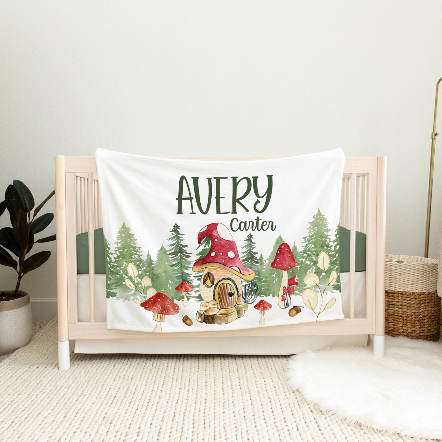 Mushroom Woodland Baby Blanket W43