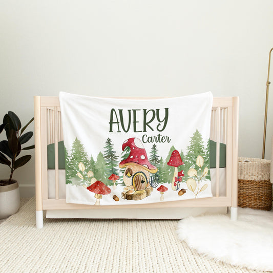 Mushroom Woodland Baby Blanket W43