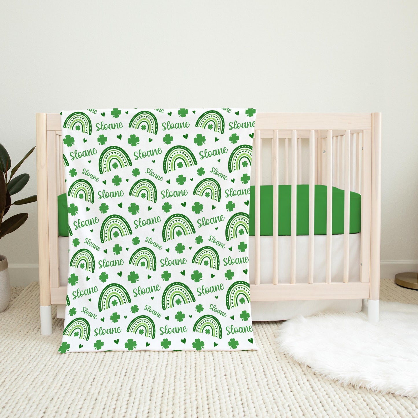 St. Patrick's Day Swaddle Set, Shamrock Rainbow Swaddle Set