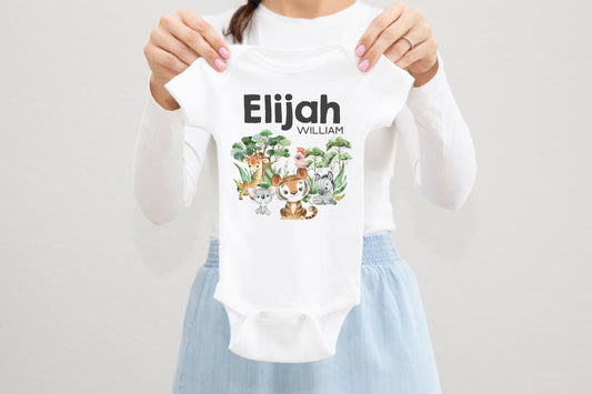 Safari Baby Bodysuit, Jungle Theme S47