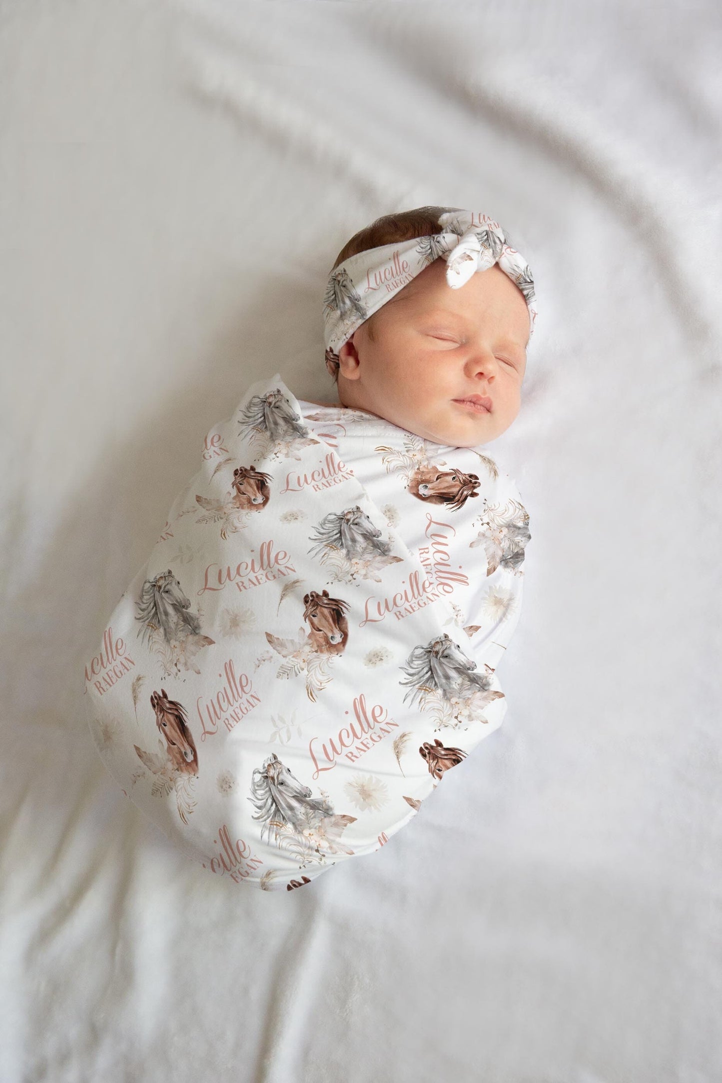 Boho Wild Horses Swaddle Set, G42