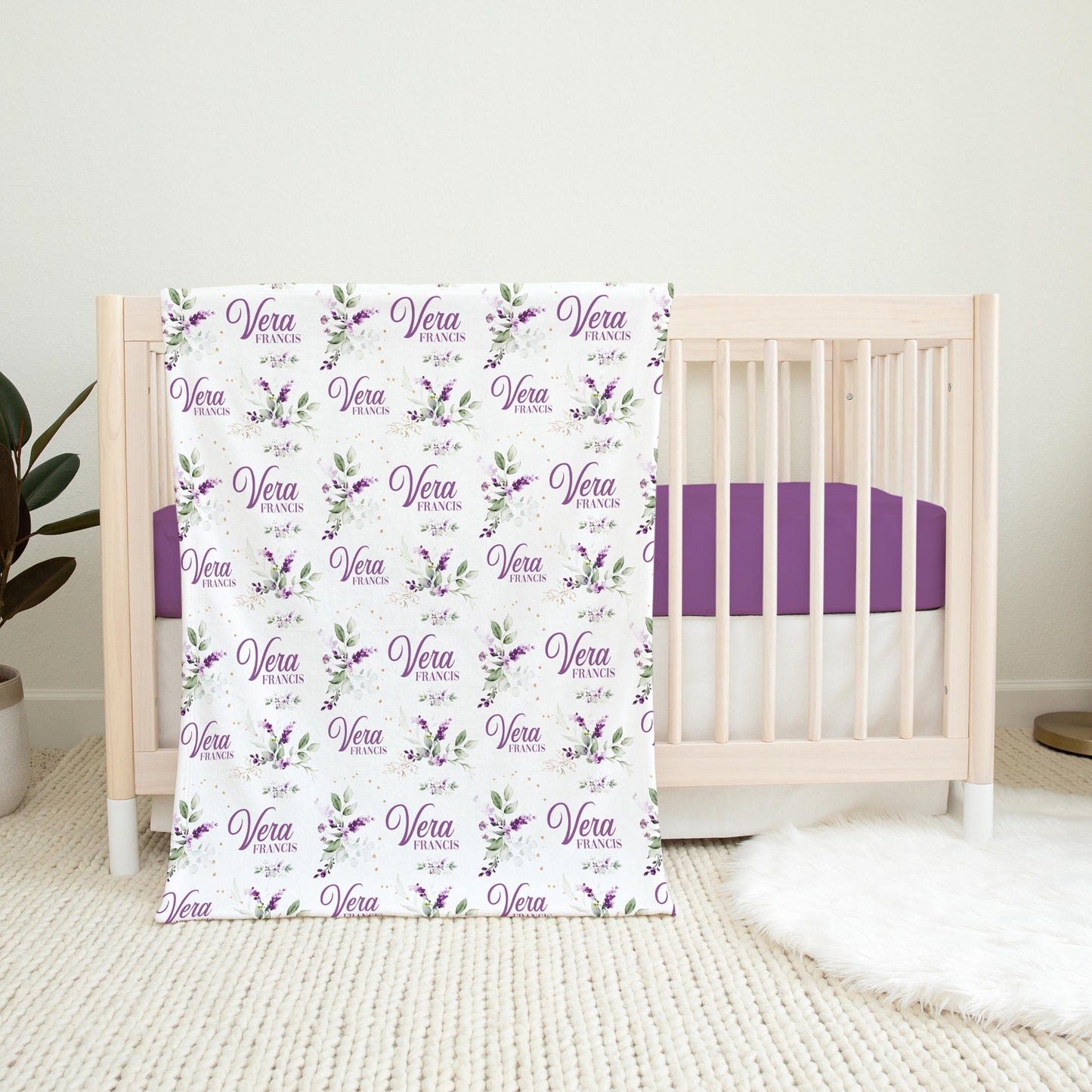 Lavender Flowers Swaddle Set, F89