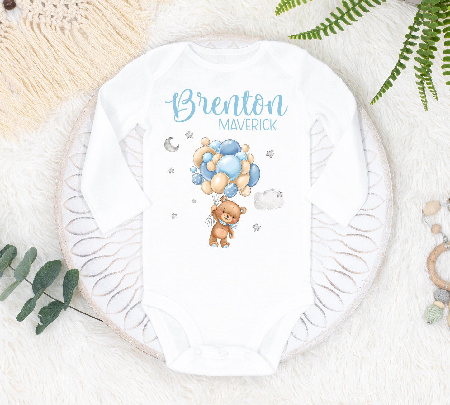 Boy Bear Lullaby Baby Bodysuit, T57