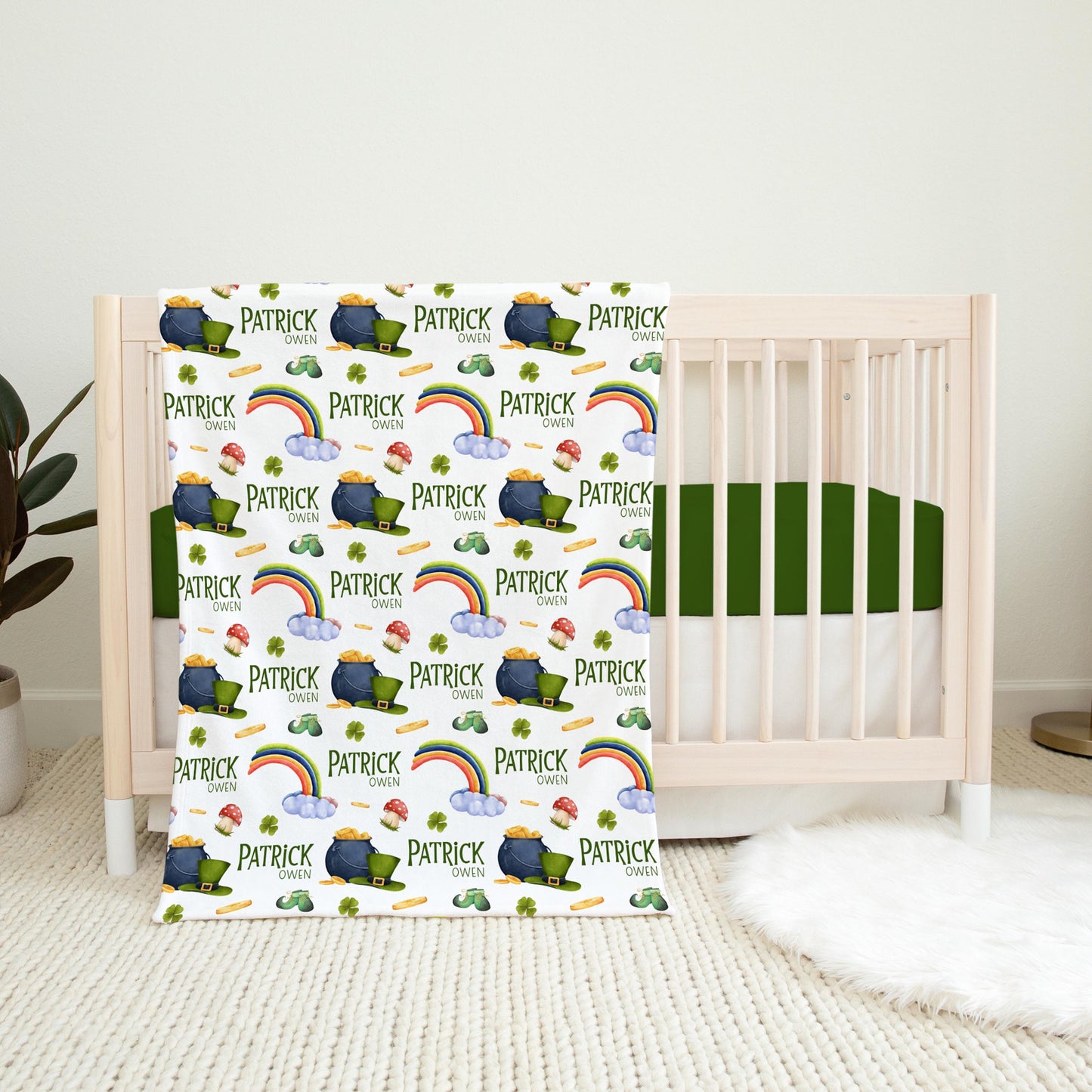 St. Patrick's Day Swaddle Set, Irish Newborn Blanket B51