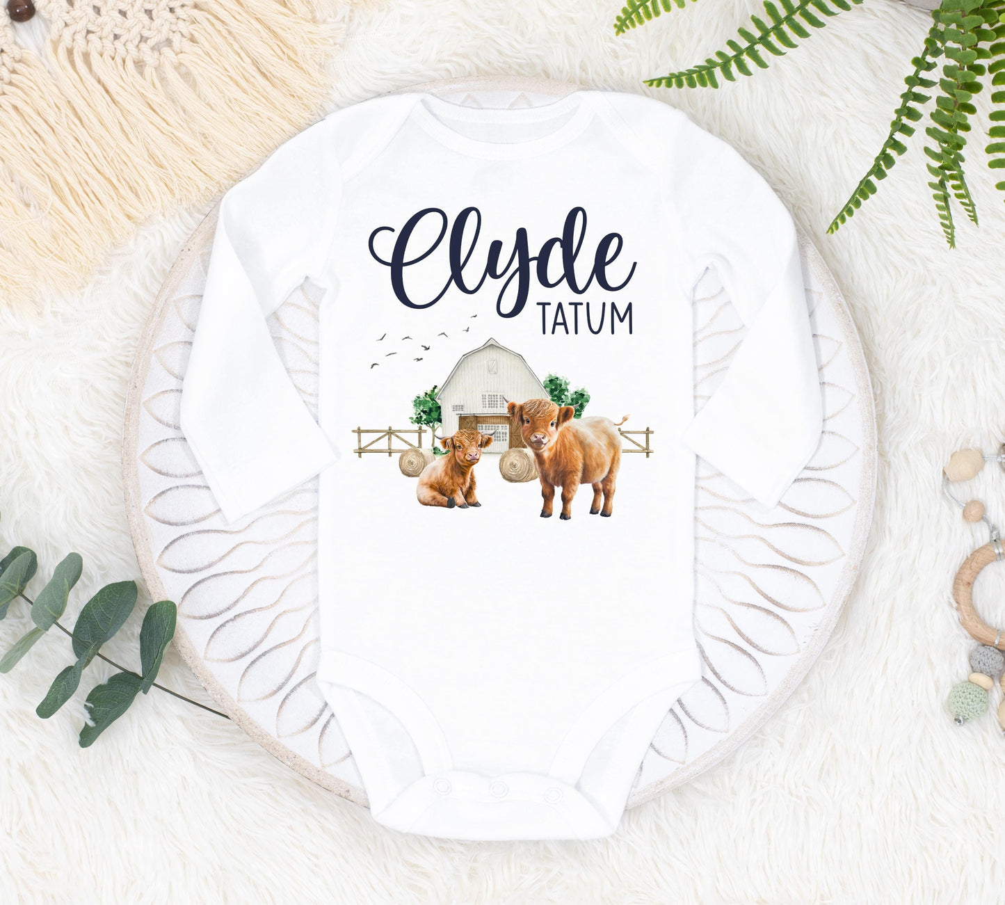 Highland Cow Baby Bodysuit, C31