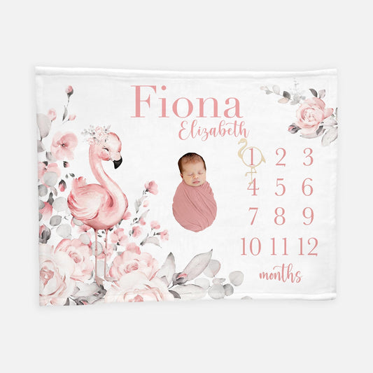 Flamingo Baby Milestone Blanket, Tropical G44