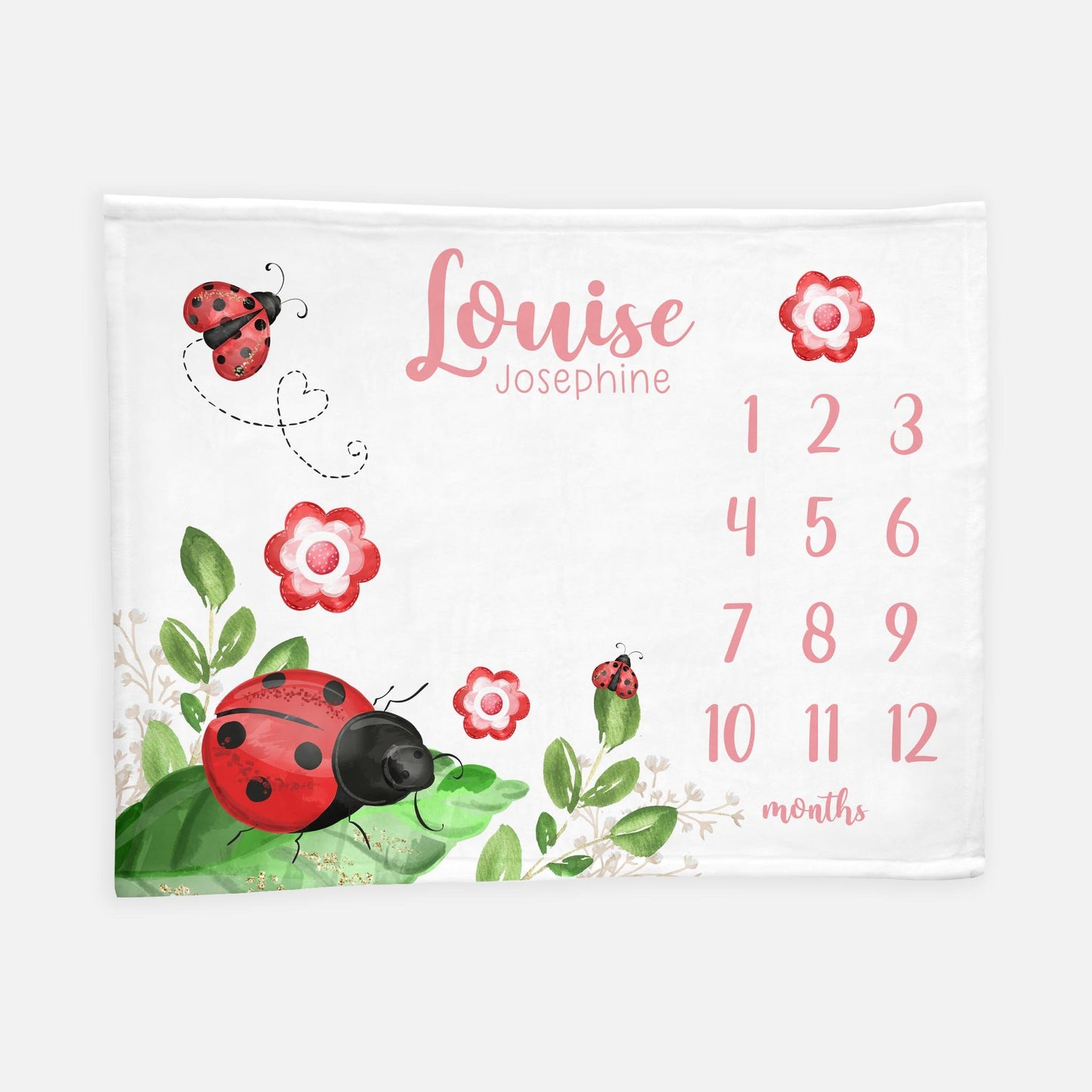 Ladybug Baby Milestone Blanket, Girl G50