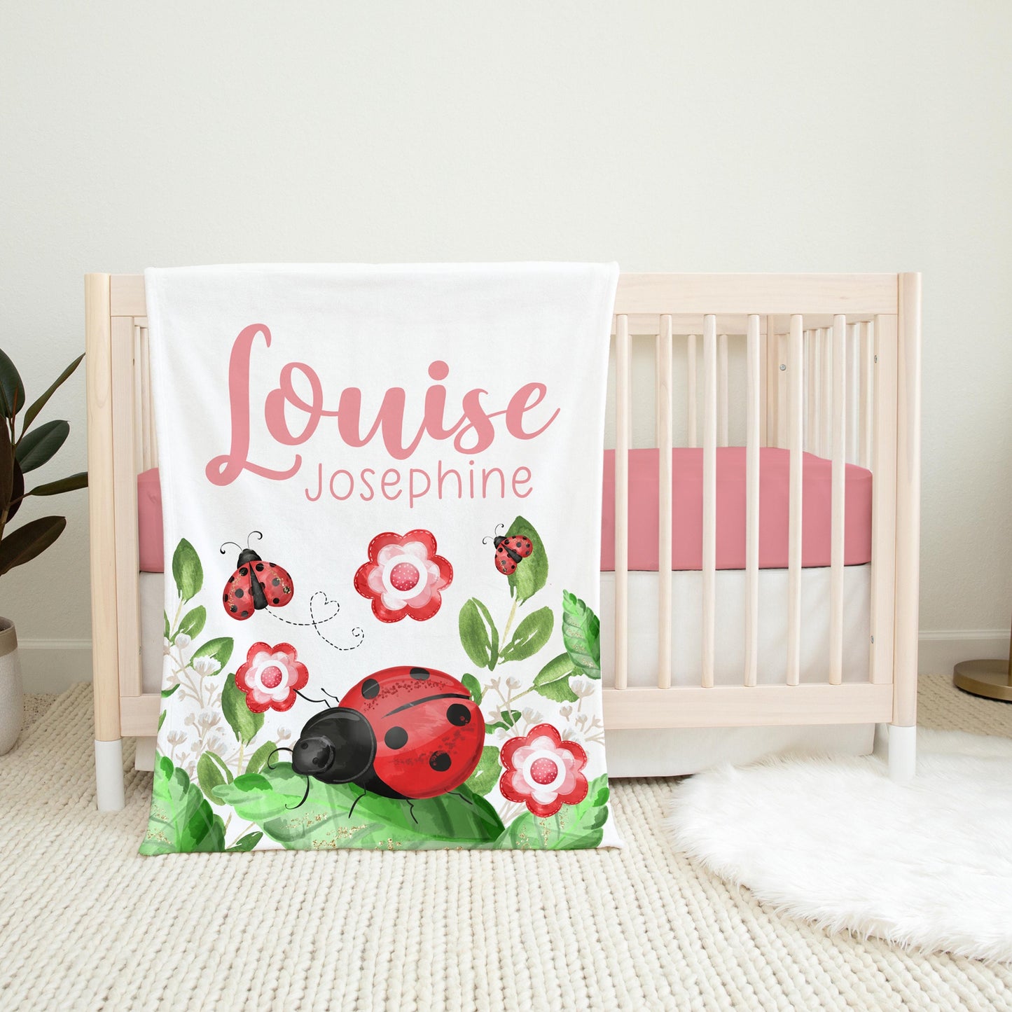 Ladybug Personalized Blanket, G50