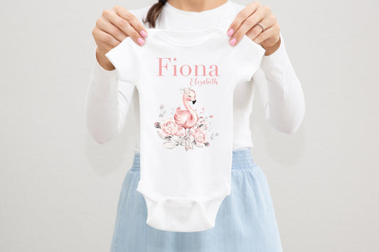 Flamingo Baby Bodysuit, Tropical G44